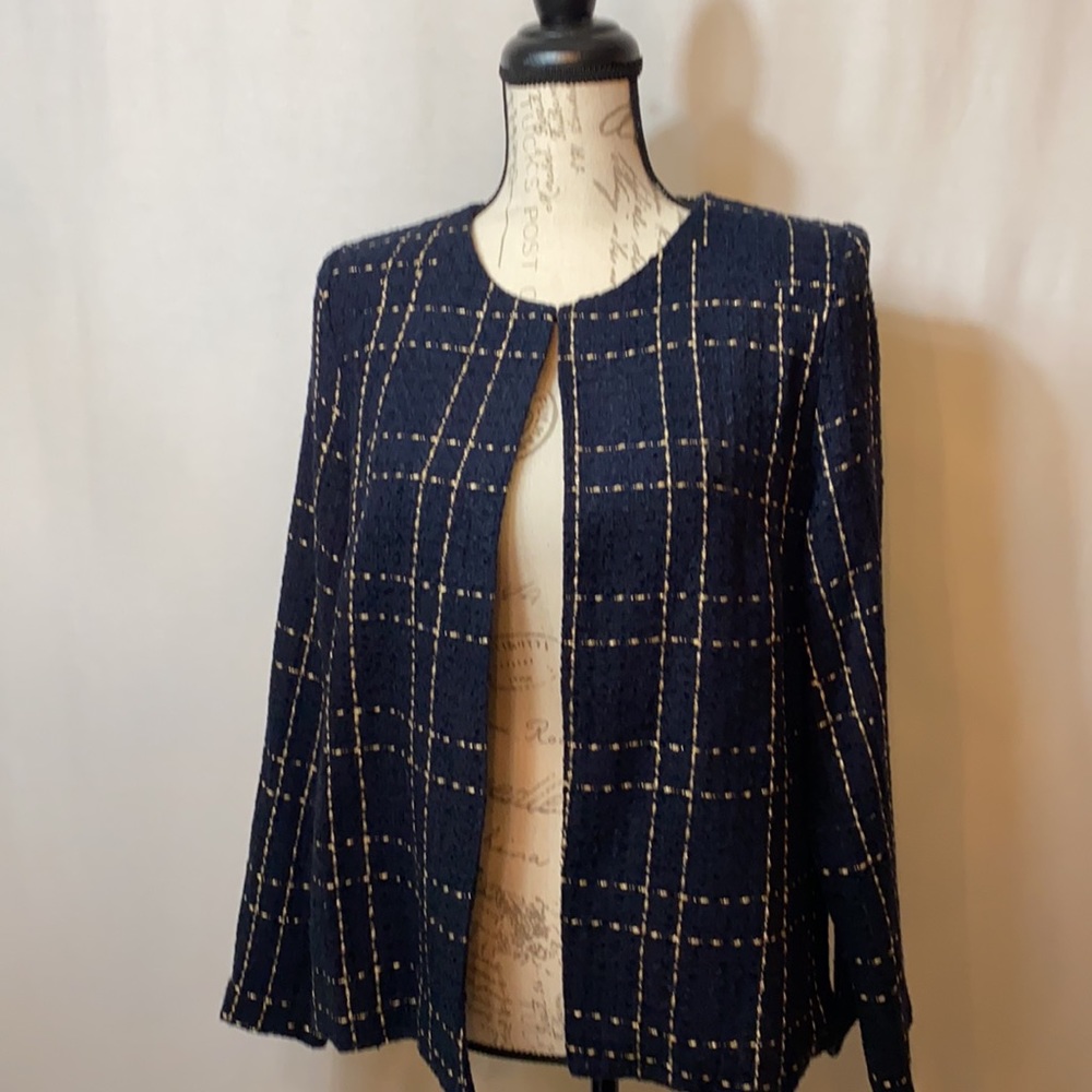 Navy and gold blazer